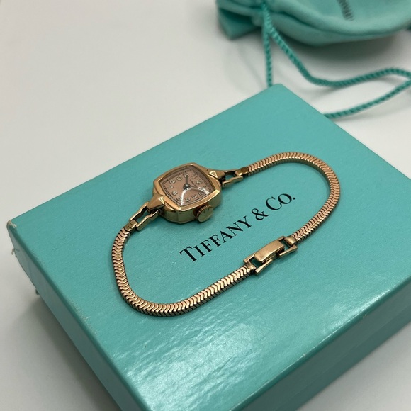 Vintage Tiffany & Co. 14K Rose Gold Snake Link Ladies Watch - Picture 3 of 10